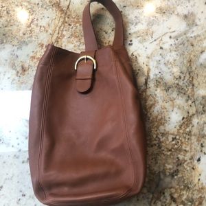 Vintage Coach Sling Black Leather Backpack 4160